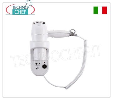 Technochef - ASCIUGACAPELLI da MURO con PRESA RASOIO - 1800W