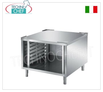Supporto Base inox Armadiata per Forni completo di 7 guide per teglie gastro-norm 2/1 (cm 65x53)
