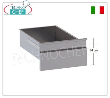 Cassetto inox AISI 304 su guide con portacassetto, Linea 700
