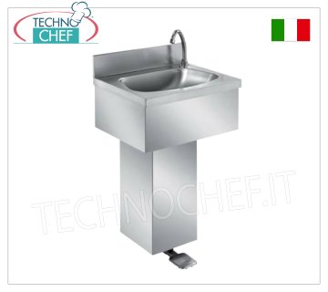 Lavamani con colonna, carenato con comando a pedale, dim.  mm 500x400x800h