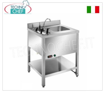 Lavamani su gambe con sterilizzatore coltelli, comando a pedale, dim. mm  700x500x550h
