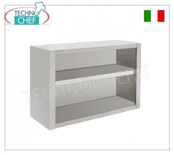 Pensile inox a giorno con ripiano intermedio