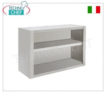 Pensile inox a giorno con ripiano intermedio Pensile inox a giorno con ripiano intermedio regolabile, dimensioni mm.600x400x650h