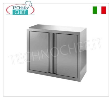 Pensile inox  con porte a battente e ripiano intermedio,