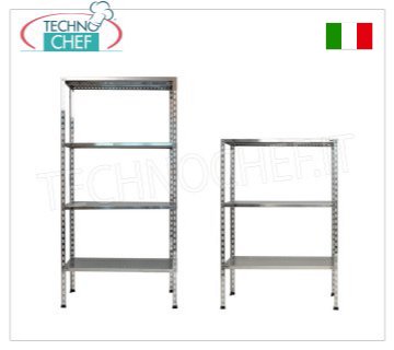 Scaffali Componibili Inox 304, Ripiani Asolati, Montaggio a Bullone 