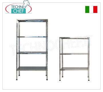 Scaffali Componibili Inox 304, Ripiani Lisci, Montaggio a Bullone 