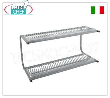 Pensile Scolapiatti INOX 304 con 2 ripiani 36+36 piatti