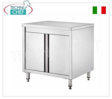 TAVOLO ARMADIATO INOX con PORTE BATTENTI, Profondita di cm 60 e 70
