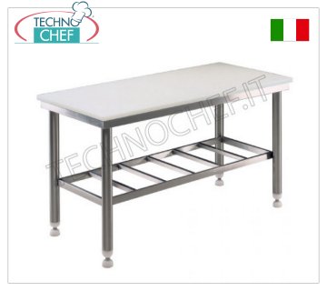 Tavoli Macelleria con piano in Polietilene spessore 80 mm , profondità 700 mm