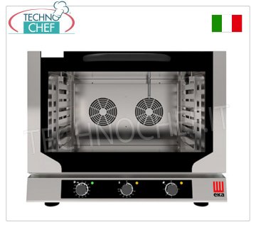 TECNOEKA - Forno Convezione Elettrico con Vapore Diretto, 4 Teglie mm 600x400, dim.mm.784x754x634h