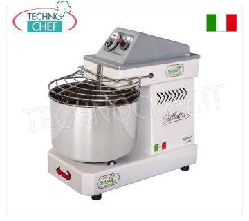 FAMAG - Grilletta, Impastatrice a Spirale da 5 Kg, 10 VELOCITA' , mod. IM5/230/10V HH (ALTE IDRATAZIONI) Impastatrice a Spirale Professionale FAMAG GRILLETTA con testa e vasca fissa da 7 litri, capacità d'impasto 5 Kg, 10 VELOCITA', per IMPASTI ALTE IDRATAZIONI, V 230/1, kW 0,35, Peso 27 Kg, dim. mm 450x260x430h