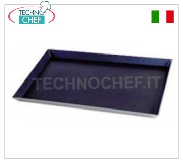 Teglia pizza-pasticceria rettangolare in lamiera bluita, dim. mm 400x600x30h