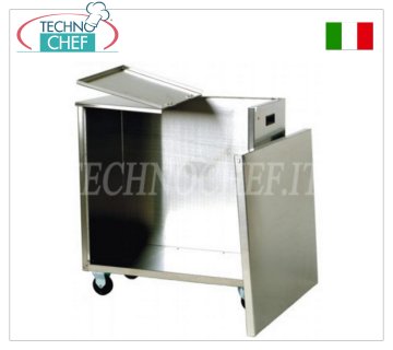 TRAMOGGIA INOX CARRELLATA, con APERTURA FRONTALE a SERRANDA, mod.TR