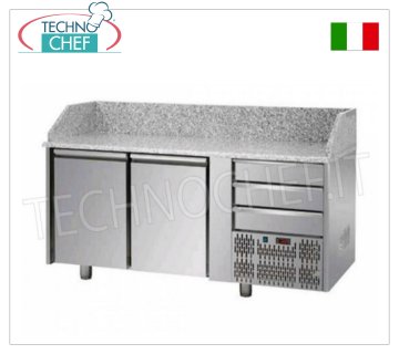 Banco pizza Refrigerato, 2 Porte, 3 Cassetti, dim.mm.1610x750x1030h