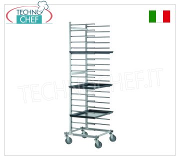 Carrelli portateglie Zincato per pizza-pasticceria a Pioli per 20 Teglie