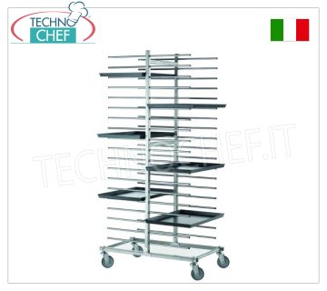Carrelli portateglie pizza-pasticceria a Pioli per 40 Teglie
