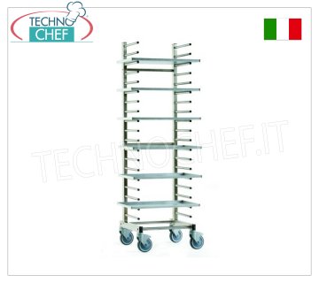 Carrelli  portateglie pizza-pasticceria a Pioli per 15 Teglie
