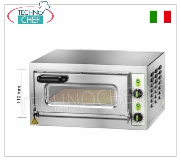 FIMAR - Forno pizza elettrico per 1 pizza, camera cm 40,5x40,5 alta cm 11, Comandi meccanici, mod. MICROV1C