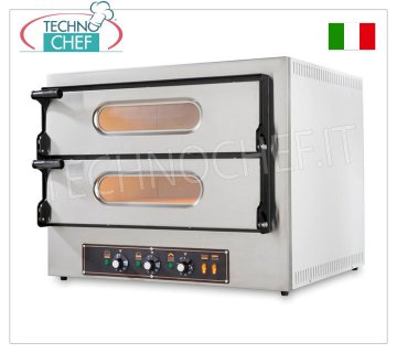 FORNO  Elettrico per 2+2 Pizze, 2 Camere da cm 61x51, Linea  Compatta, comandi Meccanici