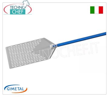 Gi-Metal - Pala forata in alluminio per pinza romana, Linea Azzurra, lunghezza manico cm 120