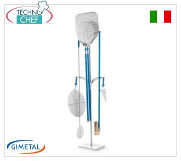 Gi-Metal - Porta pala, palettino e spazzola con base in marmo, 6 posti - mod.AC-PPF Portapale autoportante con base in marmo, capacità 2 pale con manico fino a 150 cm e 2 supporti per palettino e spazzola, dim.cm.57x25x183h