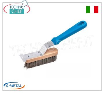 Gi.Metal - Spazzola per griglia con setole e raschietto inox - mod.AC-SPGT2