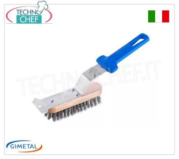 Gi.Metal - Spazzola per griglia con setole e raschietto inox- mod.AC-SPG2