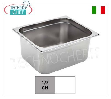 Bacinelle Gastronorm GN 1/2 in acciaio inox Bacinella gastro-norm 1/2, inox 18/10, dim.mm 325 x 265 x 20 h