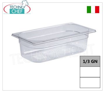 Bacinelle Gastronorm GN 1/3 in policarbonato, dim.mm.325x175