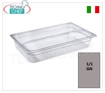 Bacinelle Gastronorm GN 1/1 in policarbonato, dim.mm.530x325
