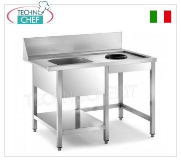 Tavoli di prelavaggio per lavastoviglie a cappottina