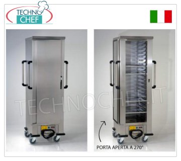 Carrello CALDO per MANTENIMENTO Temperatura, Ventilato per 18 Teglie Pasticceria da cm 60x40, mod MZ-690.AP
