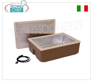 Contenitore isotermico RISCALDABILE  a SECCO per 1 Bacinella  Gastro-norm 1/1 (cm  53x32,5x15H) o sottomultipli, mod.FLORIDA