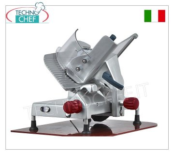 TECHNOCHEF - Affettatrice a Gravità-inclinata, trasmissione ad ingranaggi, lama Ø 330 mm, Professionale