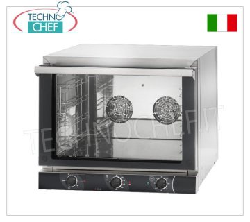 TECNODOM-Forno Convezione Elettrico con GRILL, per 4 Teglie GN1/1 (mm 325x530), dim. mm. 686x660x580h