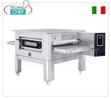 TECHNOCHEF - Forno Pizza Tunnel Elettrico con Nastro da 650 mm completo di supporto, Mod.TUNNELC/65