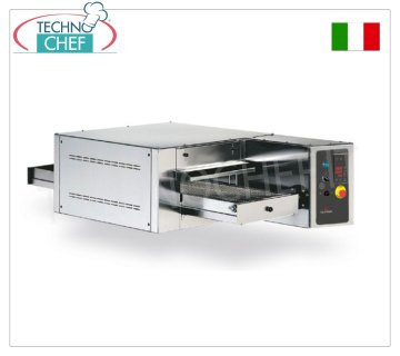 TECHNOCHEF - Forno pizza a tunnel Elettrico con nastro largo 500 mm, resa 40/46 pizze/ora, Mod.TCA