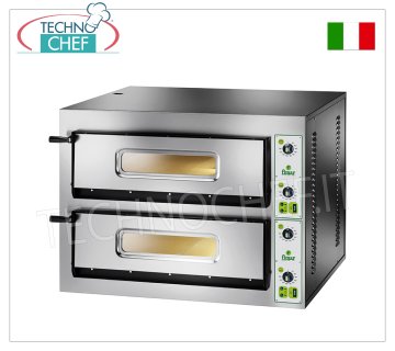 FIMAR - Forno pizza elettrico per 4+4 Pizze Grandi, 2 camere indipendenti, Senza PIROMETRO, mod. FYL4+4