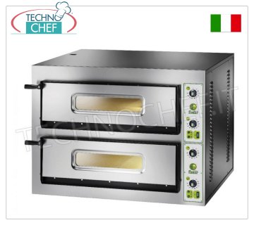 FIMAR - Forno pizza elettrico per 6+6 Pizze Grandi, 2 camere indipendenti da cm 72x108, Senza PIROMETRI, Comandi Meccanici,  mod. FYL6+6