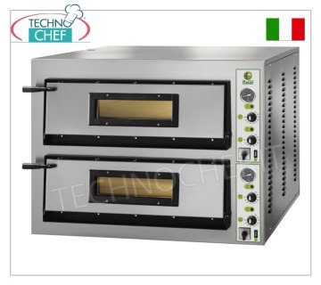 FIMAR - Forno pizza elettrico per 6+6 Pizze Grandi, 2 camere Indipendenti da cm 72x108, Comandi Meccanici, mod. FML6+6