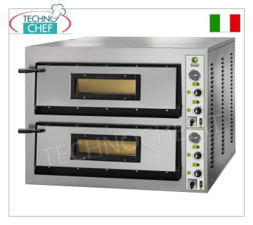 FIMAR - Forno pizza elettrico per 9+9 Pizze da 35 cm, 2 camere Indipendenti da cm 108x108,  dim.esterne mm.1370x1210x750h