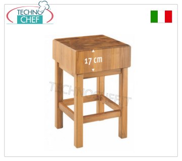 Ceppi Macelleria in legno di Acacia Spessore cm 17 con Piedistallo