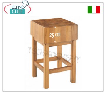 Ceppi Macelleria in legno di Acacia, Spessore cm 25 con Piedistallo