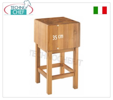 Ceppi Macelleria in legno di Acacia Spessore cm 35 con Piedistallo