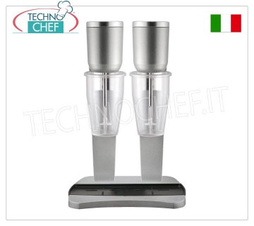 TECHNOCHEF - Frullino Professionale Doppio con Bicchieri Inox, Mod.M98/2