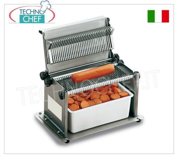 TECHNOCHEF - Taglia-würstel Manuale Inox 34 Lame, Spessore Taglio 6 mm, Mod.TW6