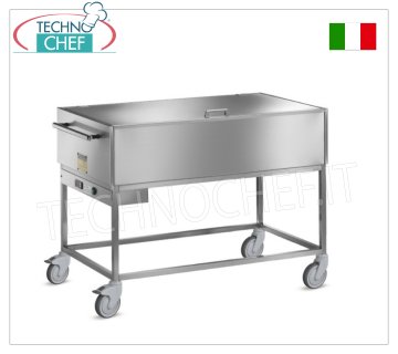 TECHNOCHEF - Carrello caldo a bagnomaria, 4 Bacinelle GN 1/1, Mod.014.A