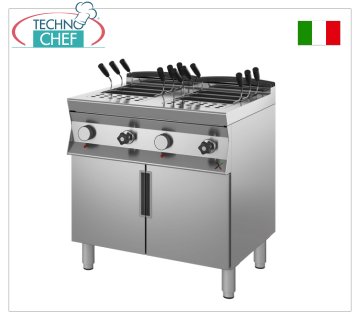 TECHNOCHEF - CUOCIPASTA ELETTRICO su MOBILE, linea 900, 2 VASCHE INDIPENDENTI da lt.40+40,