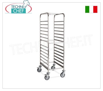 CARRELLO Porta-Teglie Pizza-Pasticceria  per 14 TEGLIE da cm.60x40,