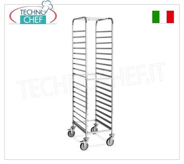 CARRELLO Portateglie Pizza-Pasticceria  per 18 TEGLIE da cm.60x40,